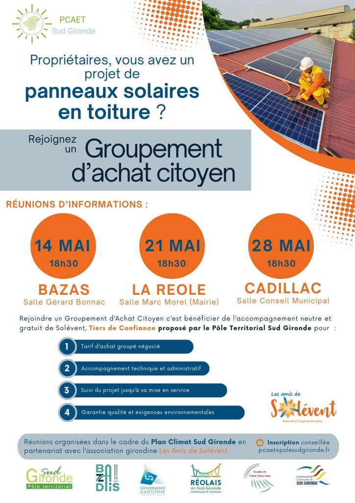 Réunion groupement d'achat citoyen de panneaux solaires CDC du Bazadais