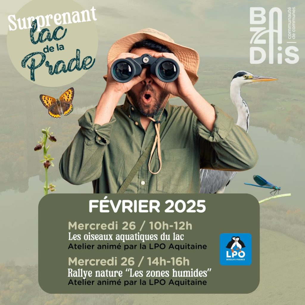 Suprenant lac de la Prade : les animations de février CDC du Bazadais
