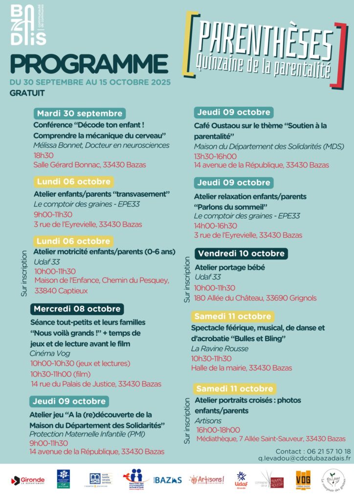 La quinzaine de la parentalité CDC du Bazadais