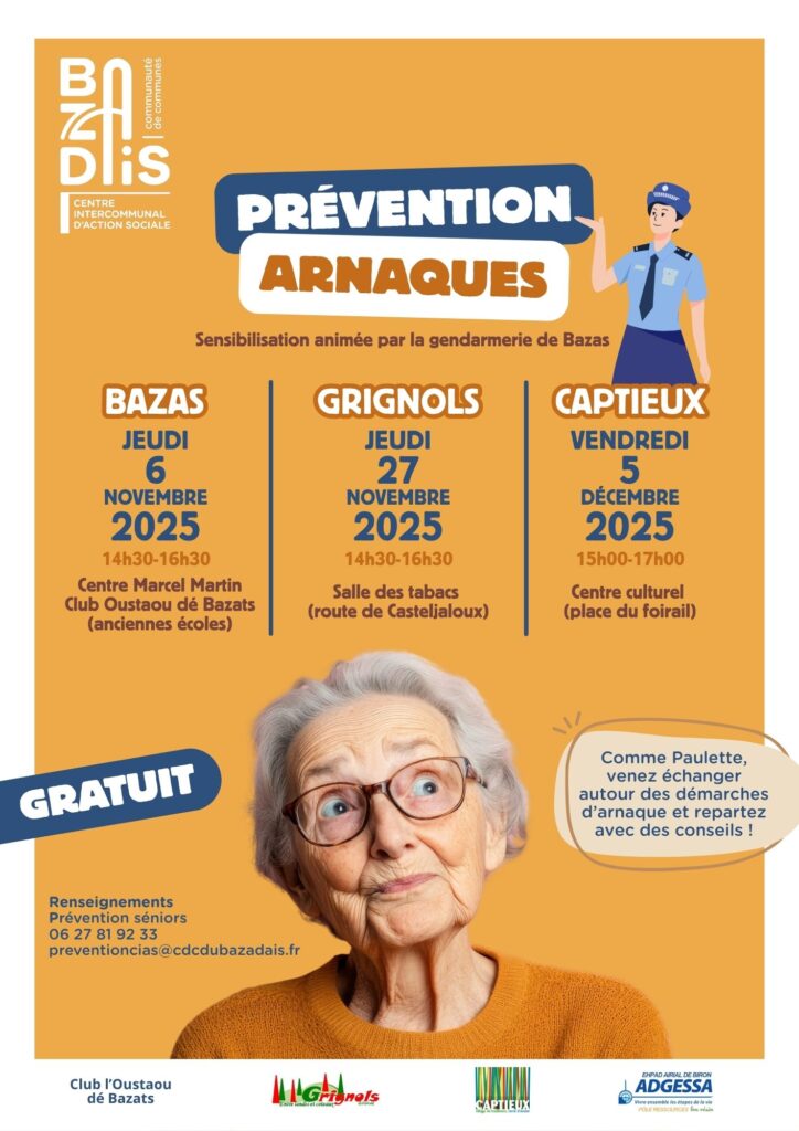 Réunions prévention arnaques ! CDC du Bazadais