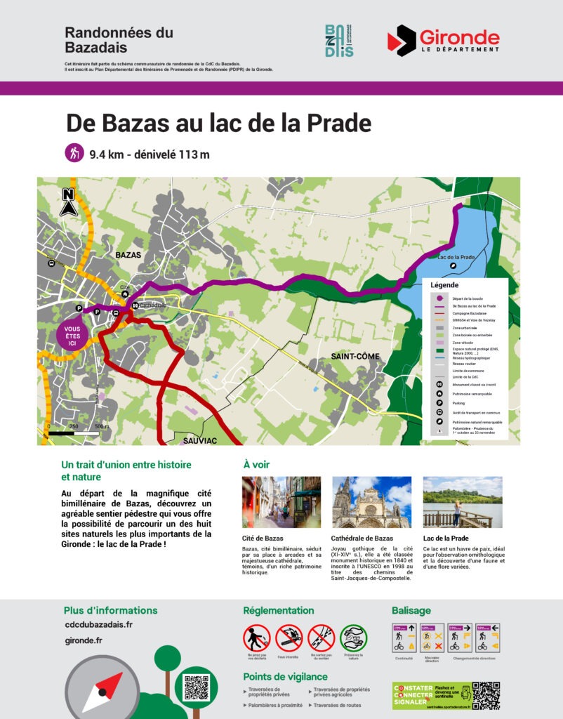 Les circuits de randonnées CDC du Bazadais