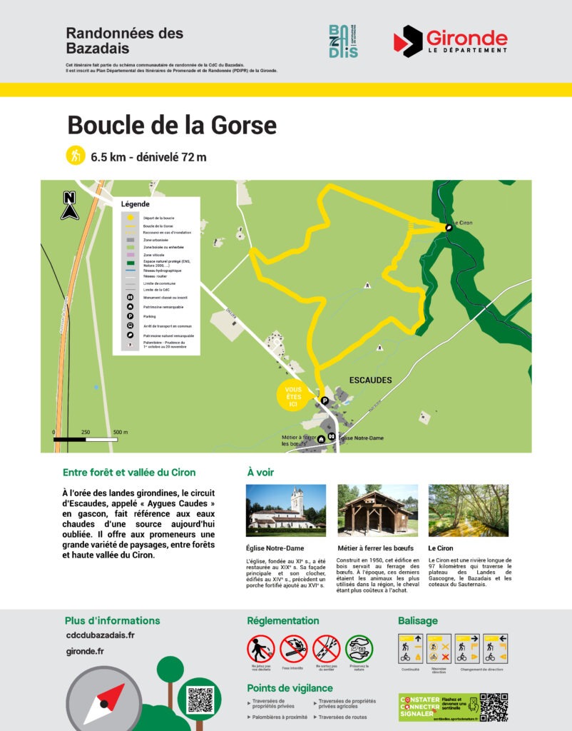 Les circuits de randonnées CDC du Bazadais