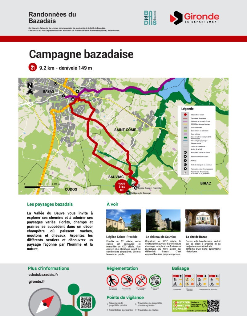 Les circuits de randonnées CDC du Bazadais