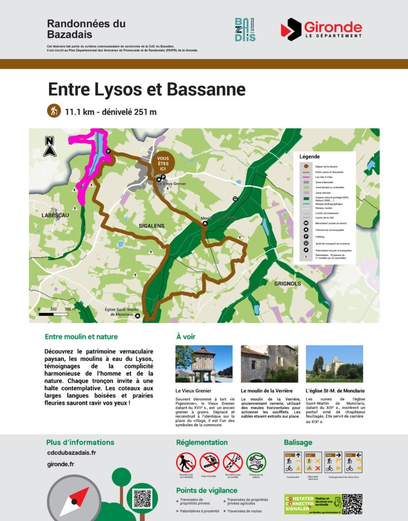 Les circuits de randonnées CDC du Bazadais