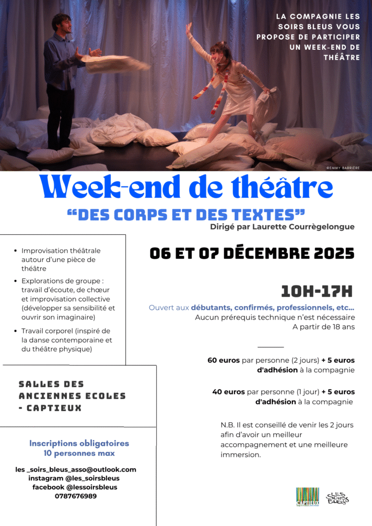 Week-end théâtre par la Cie Les soirs bleus CDC du Bazadais
