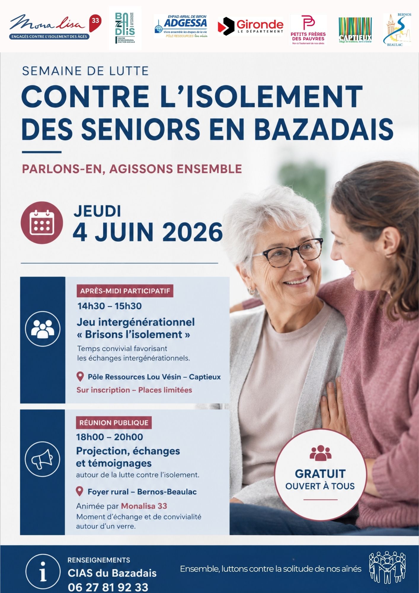 Parlons isolement social des séniors CDC du Bazadais