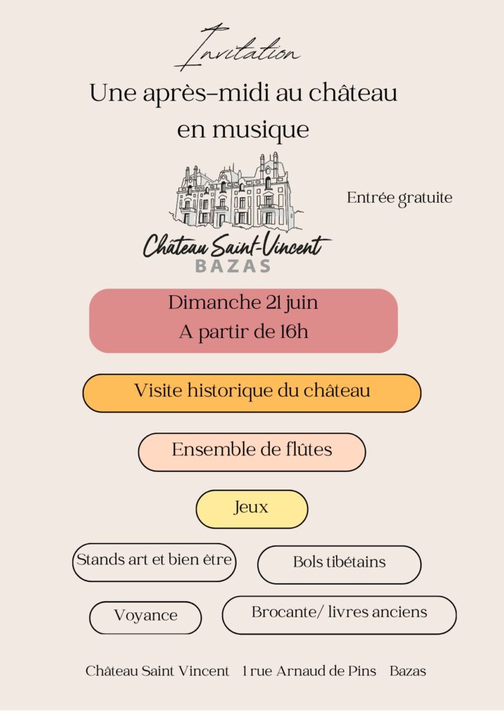 Une après-midi au château Saint-Vincent en musique CDC du Bazadais