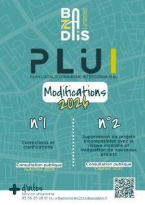 Modifications du PLUi n°1 et 2 CDC du Bazadais