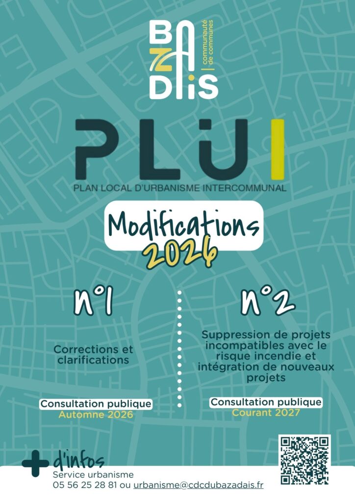 Modifications du PLUi n°1 et 2 CDC du Bazadais Modifications du PLUi n°1 et 2 CDC du Bazadais